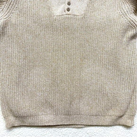 Vintage Eddie Bauer Cotton Fisherman 
Knit Button Collar Sweater - Picture 3 of 13